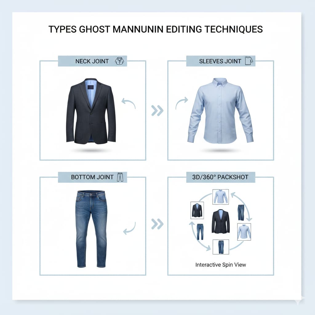 Types of Ghost Mannequin Editing Techniques